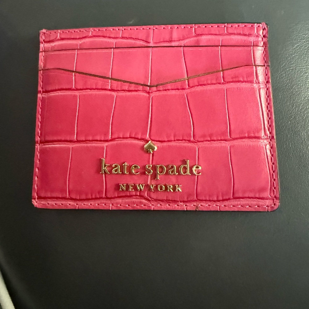 Kate Spade Red Crocodile Card Holder
